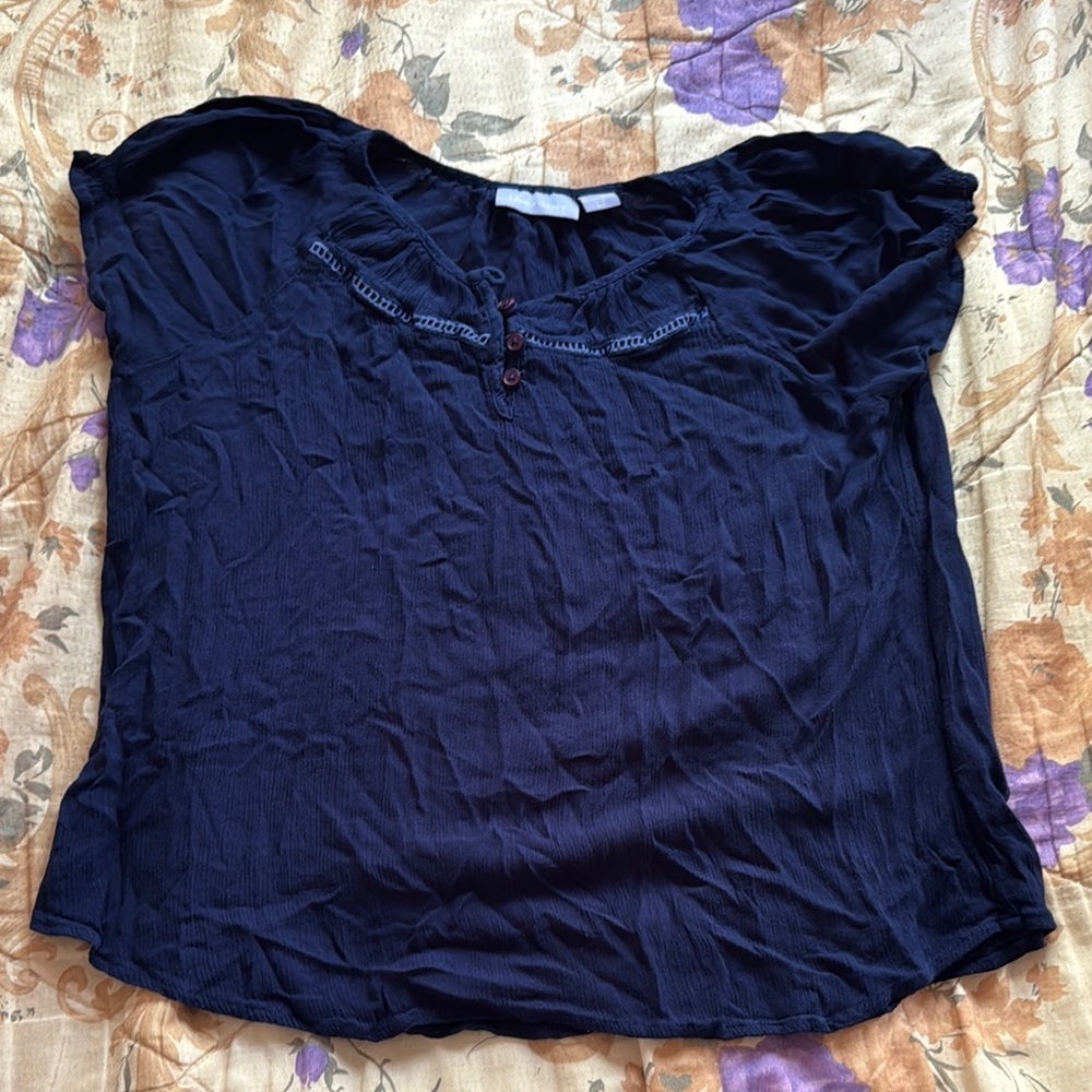 Laura Scott navy  Relaxed Blouse